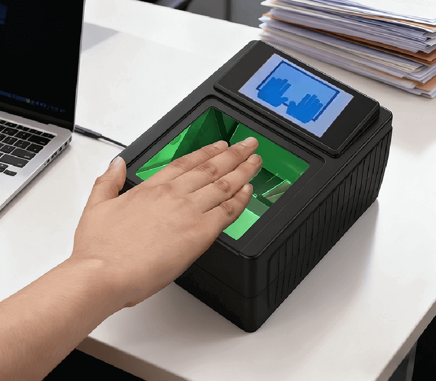 政務窗口光學四指掃描儀操作場景_單指采集流程