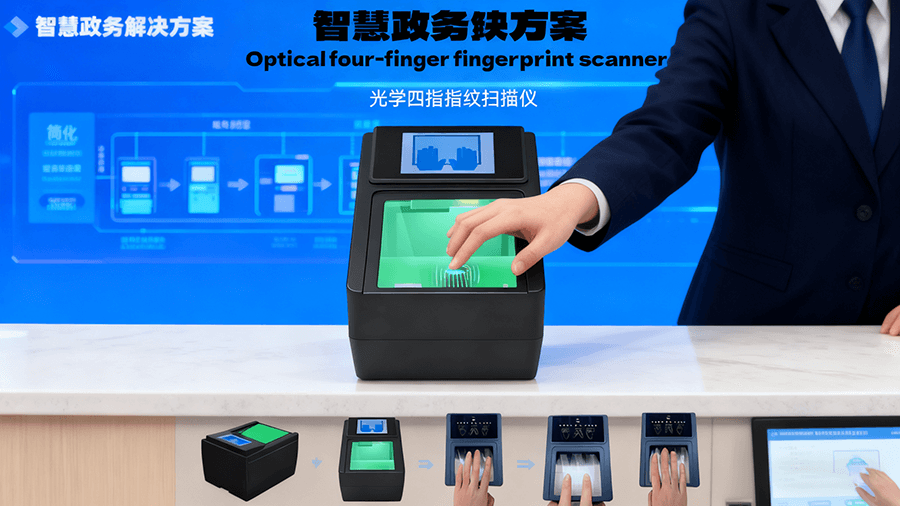 指紋掃描儀在政務服務、國家級人口建檔、交通樞紐安檢三大場景的應用方案總覽,展示設備在不同場景的部署邏輯與價值。 指紋掃描儀在政務服務、國家級人口建檔、交通樞紐安檢三大場景的應用方案總覽,展示設備在不同場景的部署邏輯與價值。
